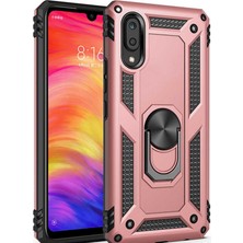 Smody Samsung Galaxy M10 Kılıf SM-M105F  Yüzüklü Standlı Tank Silikon + Kırılmayan Nano Cam