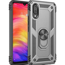 Smody Samsung Galaxy M10 Kılıf SM-M105F  Yüzüklü Standlı Tank Silikon + Kırılmayan Nano Cam