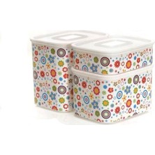 Hsgl Tupperware Su Set 3'lü ( Saklama Kabı ) Su Çiçek
