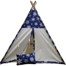 Altev Ahşap Çoçuk Çadırı Kızılderili Çadırı Oyun Evi Kamp Çadırı - Kar Tanesi