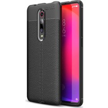 Case 4U Xiaomi Mi 9T Kılıf Rugan Armor Deri Görünümlü Yüksek Kalite Silikon Niss Siyah