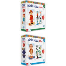 Ca Games Meslekler ve Neşeli Hayvanlar 2'li Eğitici Puzzle Seti