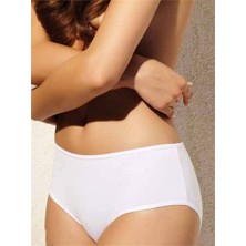 Q - En 2Li Büyük Beden Battal Bambu Kadın Slip Külot 907 Beyaz