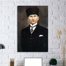 Tablosan Kalpaklı Atatürk Portresi Kanvas Tablo