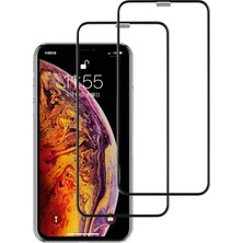 Case 4U Apple iPhone XR - iPhone 11 Tam Kaplayan Toz Önleyici Cam Ekran Koruyucu Siyah