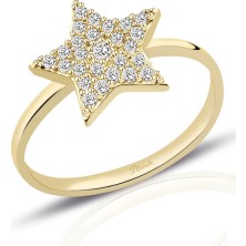 Lilarote Yıldız Figürlü Fantezi Altın Yüzük