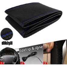 Kaliteplus Nissan Cefıro Deri Direksiyon Kılıfı Sarmalı Dikmeli Mavi