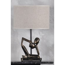 Qdec Modern Dizayn İnsan Abajur Gold Krem