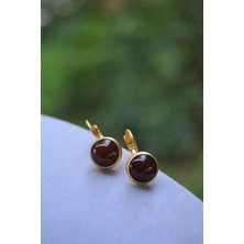 Stoneage Jewellery Bayan El Sıvaması Akik Doğal Taş Küpe