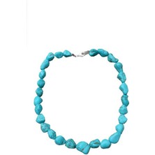 Stoneage Jewellery Bayan Kolye Kırma Firuze Doğal Taş Nazara Karşı