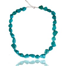 Stoneage Jewellery Bayan Kolye Kırma Firuze Doğal Taş Nazara Karşı