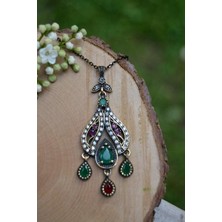 Stoneage Jewellery Kök Yakut Kök Zümrüt Otantik Bayan Kolye