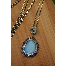Stoneage Jewellery Kedi Gözü Bebek Mavisi Bayan Kolye