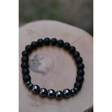 Stoneage Jewellery Hematit Doğal Taş Ve Cam Bileklik