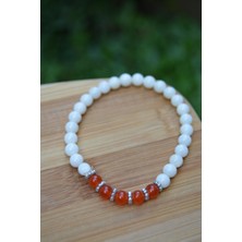 Stoneage Jewellery Agat Ve Sedef Doğal Taş Bayan Bileklik