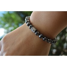 Stoneage Jewellery Faset Kesilmiş Hematit Bayan Bileklik