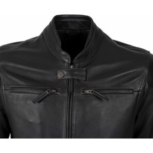 By Motto Express Biker Erkek Motorcu Hakiki Deri Ceket