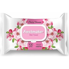 Freshmaker Kiraz Çiçekleri Kapaklı Islak Mendil 100'lü
