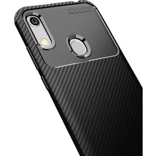 Microcase Huawei Honor 8A - Y6 2019 Maxy Serisi Carbon Fiber Silikon TPU Kılıf Siyah