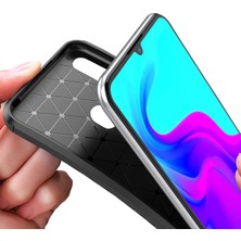 Microcase Huawei Honor 8A - Y6 2019 Maxy Serisi Carbon Fiber Silikon TPU Kılıf Siyah