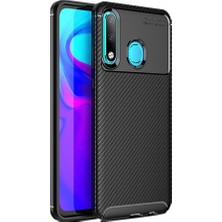 Microcase Huawei P30 Lite Maxy Serisi Carbon Fiber Silikon TPU Kılıf Siyah