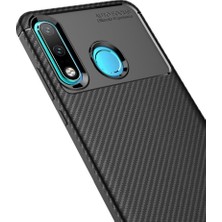 Microcase Huawei P30 Lite Maxy Serisi Carbon Fiber Silikon TPU Kılıf Siyah