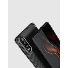 Microcase Huawei P30 Maxy Serisi Carbon Fiber Silikon TPU Kılıf Siyah