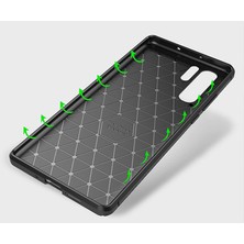 Microcase Huawei P30 Pro Maxy Serisi Carbon Fiber Silikon TPU Kılıf Siyah