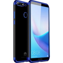 Microcase Huawei Y6 2018 Plating Series Silikon Kılıf Mavi