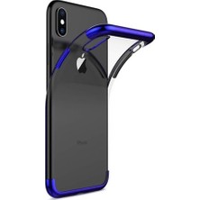 Microcase iPhone XS Max Plating Series Silikon Kılıf Mavi