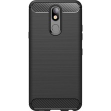 Microcase LG K40 Brushed Carbon Fiber Silikon TPU Kılıf Siyah