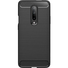 Microcase OnePlus 7 Pro Brushed Carbon Fiber Silikon TPU Kılıf Siyah