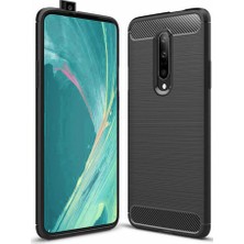 Microcase OnePlus 7 Pro Brushed Carbon Fiber Silikon TPU Kılıf Siyah