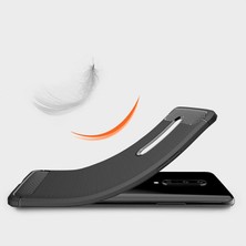 Microcase OnePlus 7 Pro Brushed Carbon Fiber Silikon TPU Kılıf Siyah