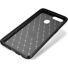 Microcase Oppo AX7 Maxy Serisi Carbon Fiber Silikon TPU Kılıf Siyah