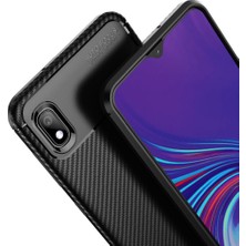 Microcase Samsung Galaxy A10 Maxy Serisi Carbon Fiber Silikon TPU Kılıf Siyah