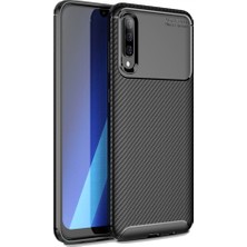 Microcase Samsung Galaxy A50 Maxy Serisi Carbon Fiber Silikon TPU Kılıf Siyah