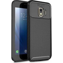 Microcase Samsung Galaxy J2 Core Maxy Serisi Carbon Fiber Silikon TPU Kılıf Siyah