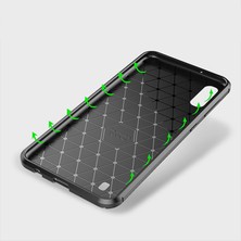 Microcase Samsung Galaxy M10 Maxy Serisi Carbon Fiber Silikon TPU Kılıf Siyah