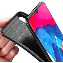 Microcase Samsung Galaxy M10 Maxy Serisi Carbon Fiber Silikon TPU Kılıf Siyah