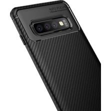 Microcase Samsung Galaxy S10 Maxy Serisi Carbon Fiber Silikon TPU Kılıf Siyah