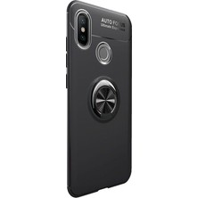 Microcase Xiaomi Mi 8 SE Focus Serisi Yüzük Standlı Silikon Kılıf Siyah