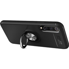 Microcase Xiaomi Mi 9 SE Focus Serisi Yüzük Standlı Silikon Kılıf Siyah