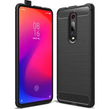 Microcase Xiaomi Mi 9T Brushed Carbon Fiber Silikon TPU Kılıf Siyah