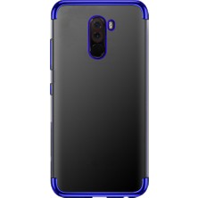 Microcase Xiaomi Pocophone F1 Plating Series Silikon Kılıf Mavi