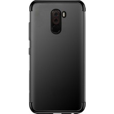 Microcase Xiaomi Pocophone F1 Plating Series Silikon Kılıf Siyah