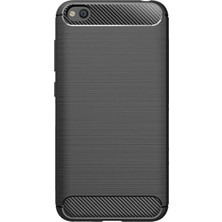 Microcase Xiaomi Redmi Go Brushed Carbon Fiber Silikon TPU Kılıf Siyah