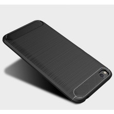 Microcase Xiaomi Redmi Go Brushed Carbon Fiber Silikon TPU Kılıf Siyah