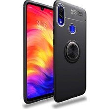 Microcase Xiaomi Redmi Note 7 Focus Serisi Yüzük Standlı Silikon Kılıf Siyah