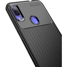 Microcase Xiaomi Redmi Note 7 Maxy Serisi Carbon Fiber Silikon TPU Kılıf Siyah